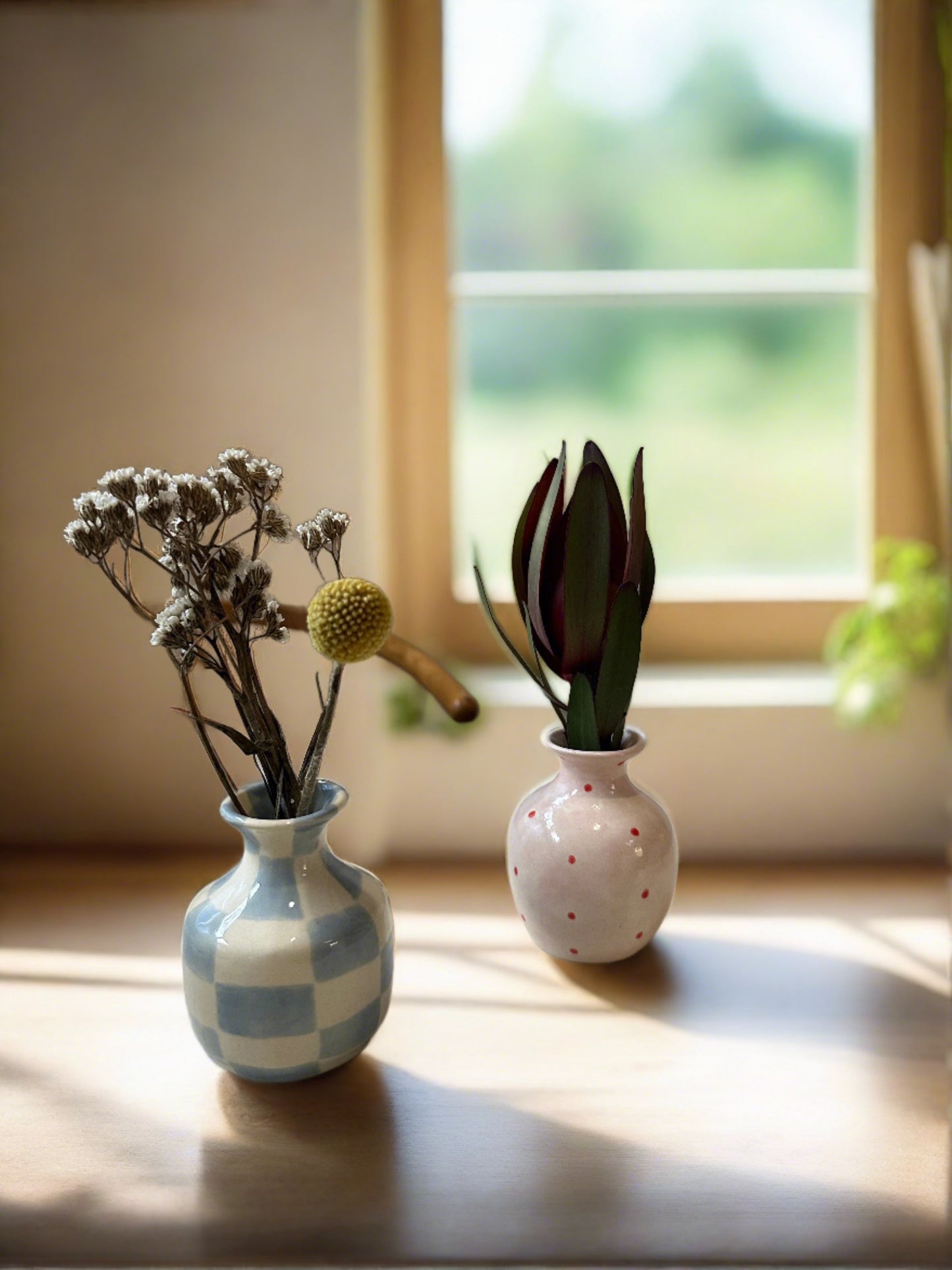 Checkered Bud Vase